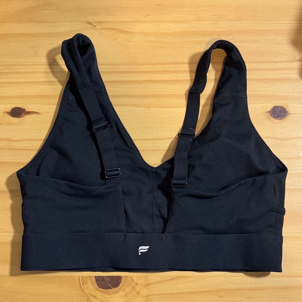 Fabletics Black Adjustable-Strap Supportive Sports Bra